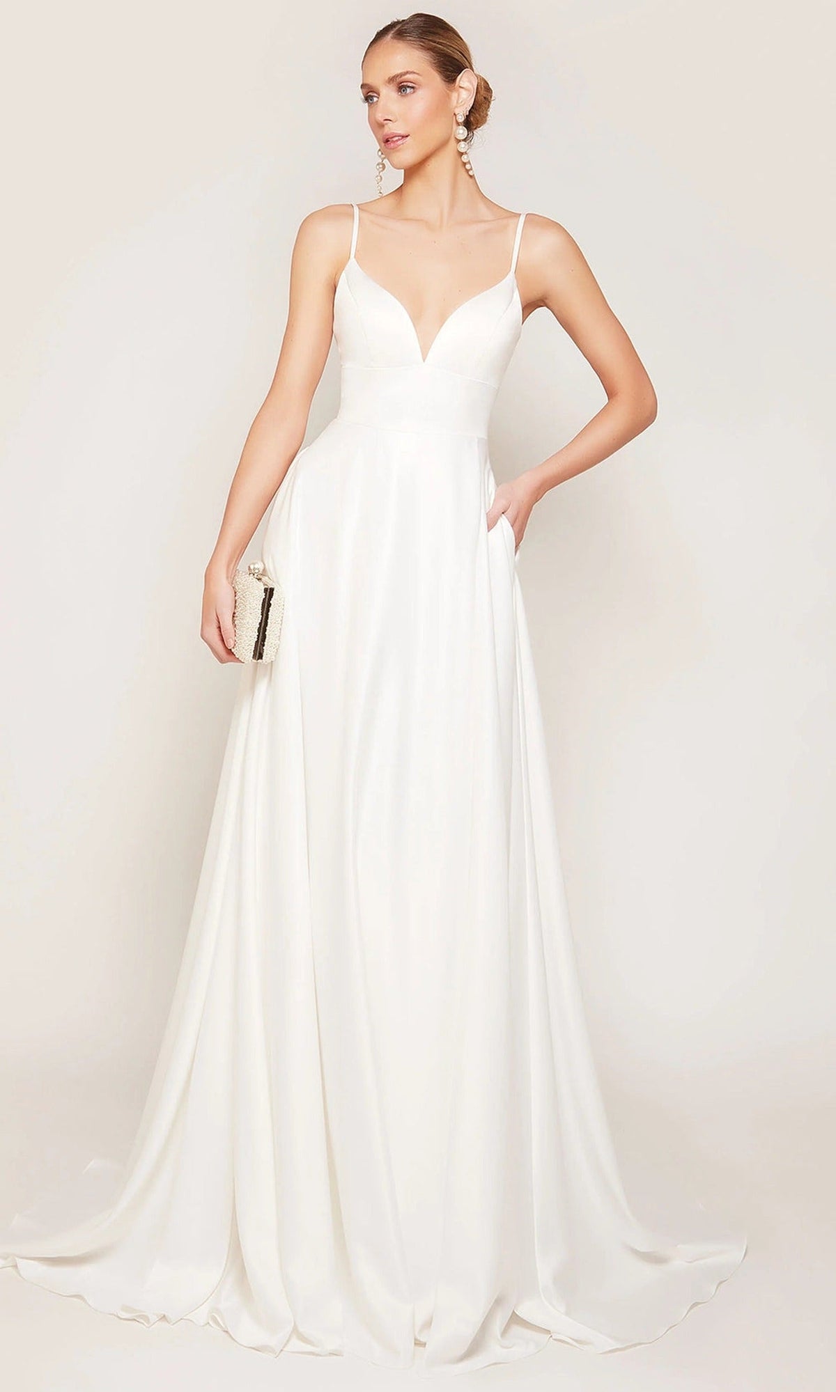 Alyce Paris 7095 - Deep V-Neck Back Button Long Gown