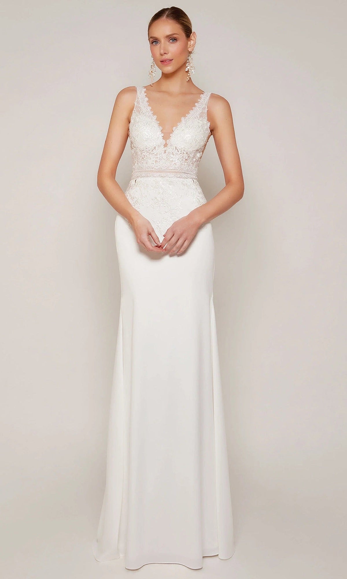 Alyce Paris 7097 - Lace Illusion Bodice Sheath Dress