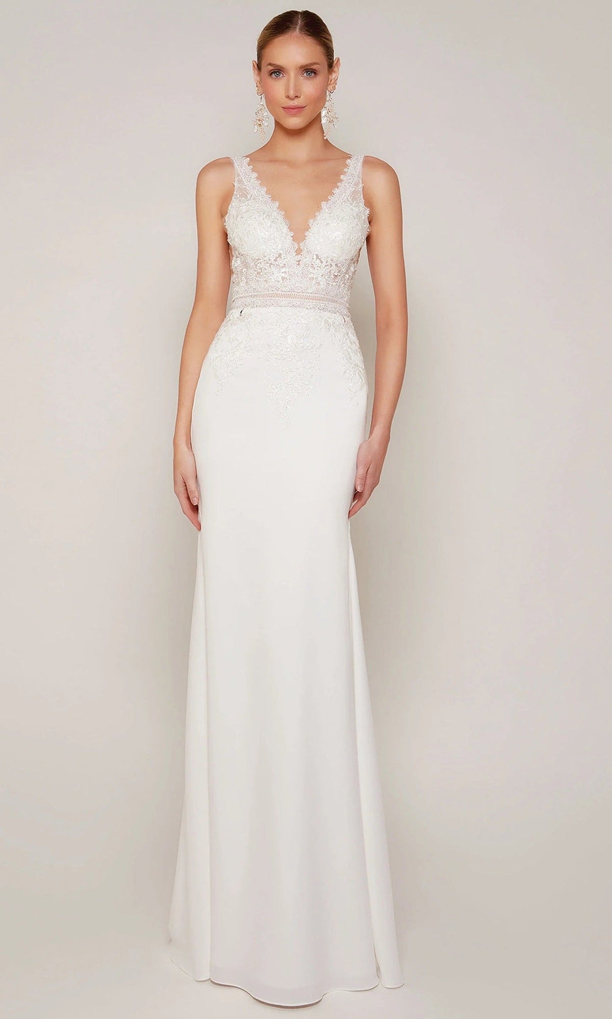 Alyce Paris 7097 - Lace Illusion Bodice Sheath Dress
