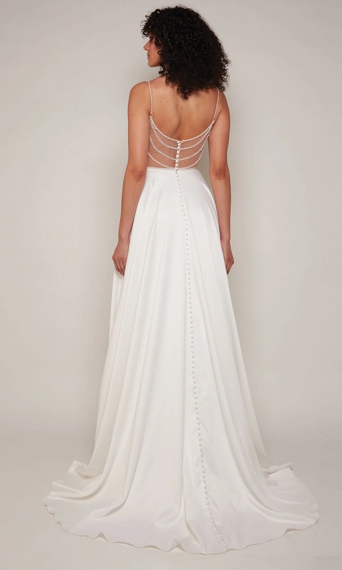 Alyce Paris 7099 - Deep V-Neckline Beaded Trim Dress
