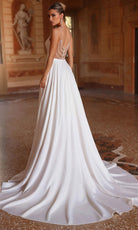 Alyce Paris 7099 - Deep V-Neckline Beaded Trim Dress