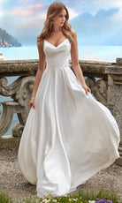 Alyce Paris 7100 - Cowl Neckline Sleeveless Satin Gown