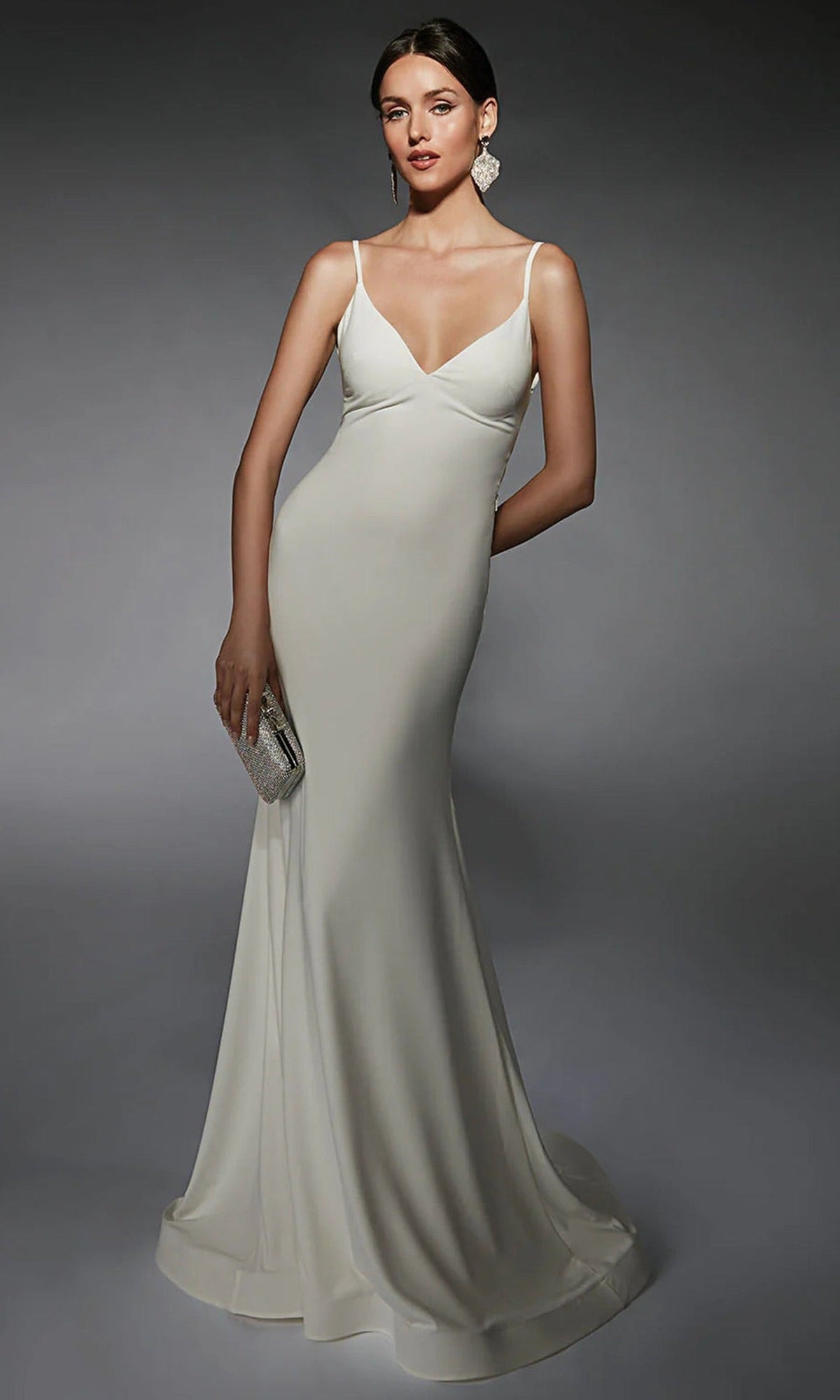 Alyce Paris 7108 - Spaghetti Strap A-line Minimalist Gown