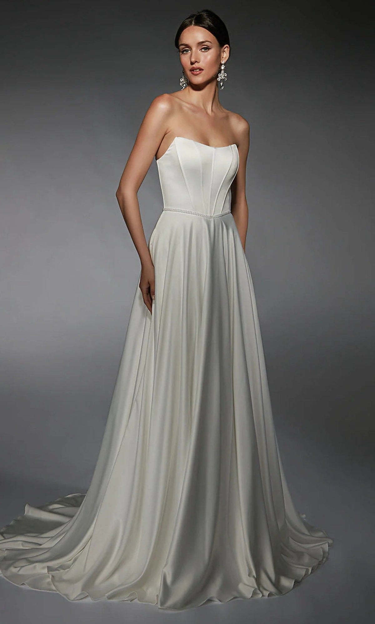 Alyce Paris 7110 - Scoop Neckline Beaded Waist Bridal Gown