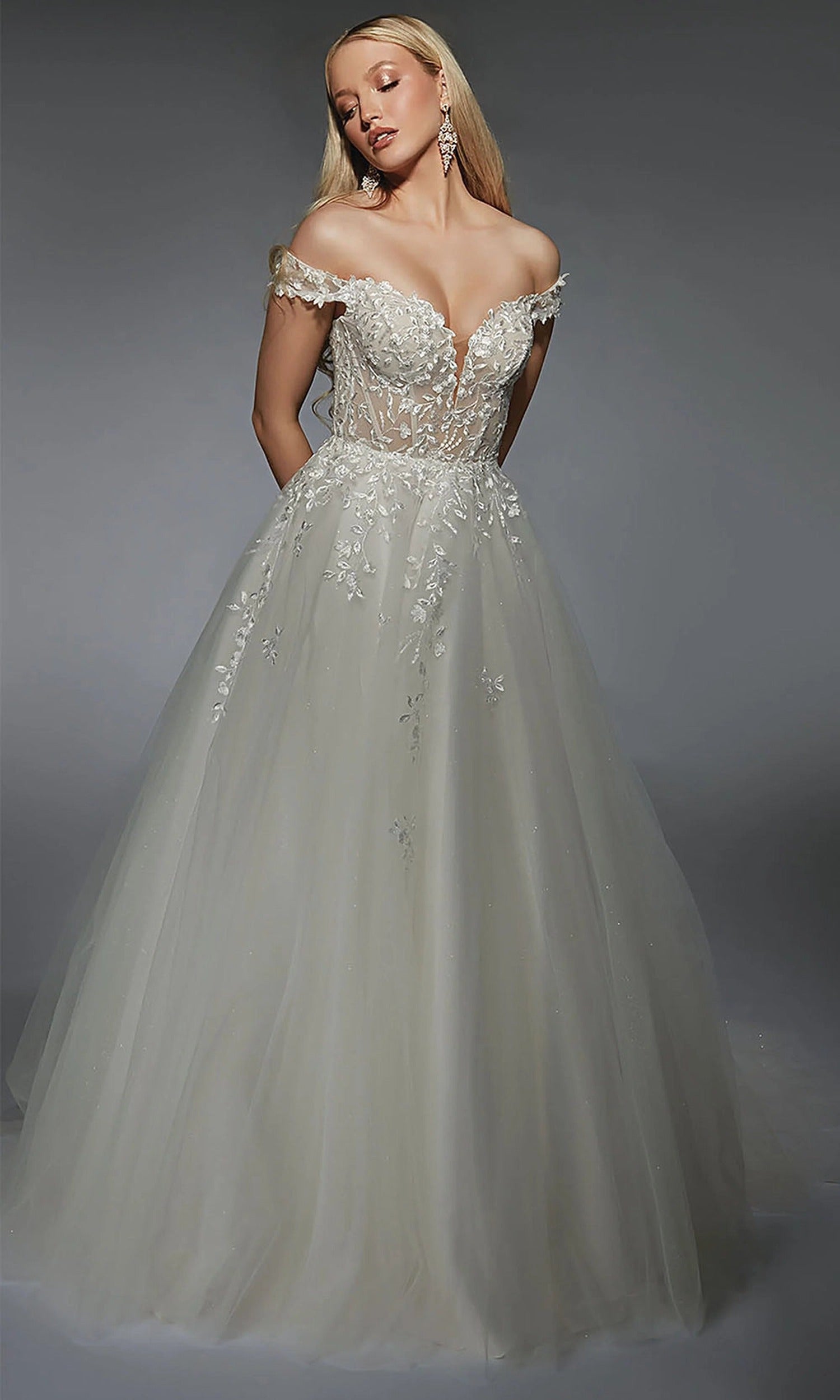Alyce Paris 7129 - Sparkle Tulle Off Shoulder Ballgown