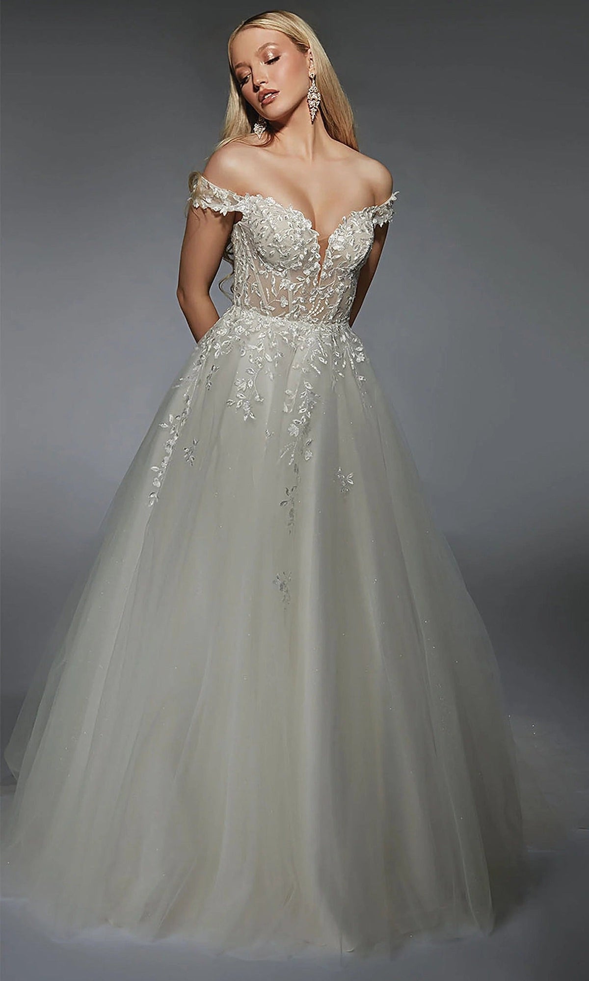 Alyce Paris 7129 - Sparkle Tulle Off Shoulder Ballgown