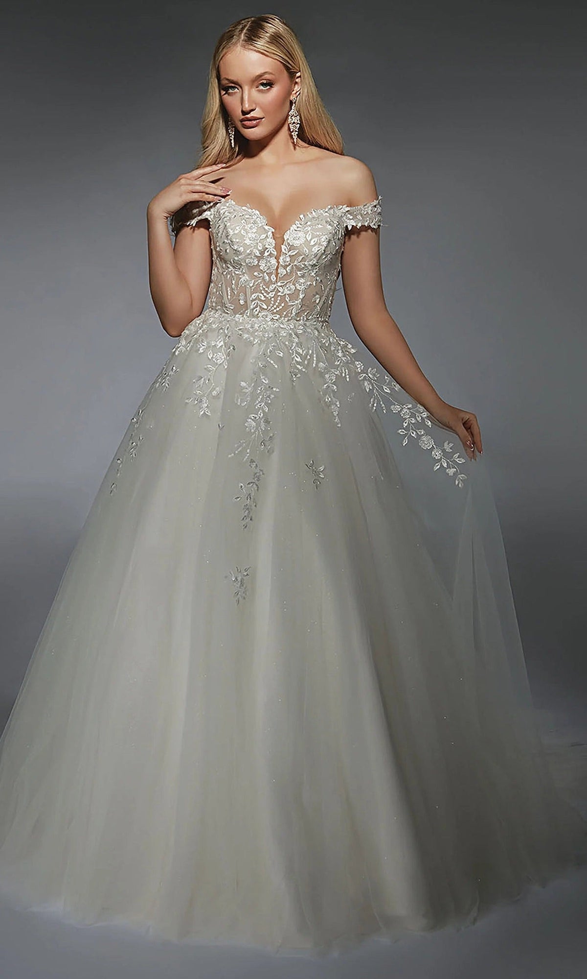 Alyce Paris 7129 - Sparkle Tulle Off Shoulder Ballgown