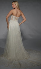 Alyce Paris 7133 - Corset Bodice Slit Tulle Gown