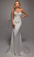 Alyce Paris 7136 - Strapless Corset Satin Gown