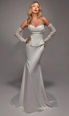 Alyce Paris 7136 - Strapless Corset Satin Gown