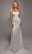 Alyce Paris 7139 - Scoop Neckline Corset Bodice Satin Gown