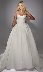 Alyce Paris 7164 - Floral Jacquard Ball Gown with Corset Bodice