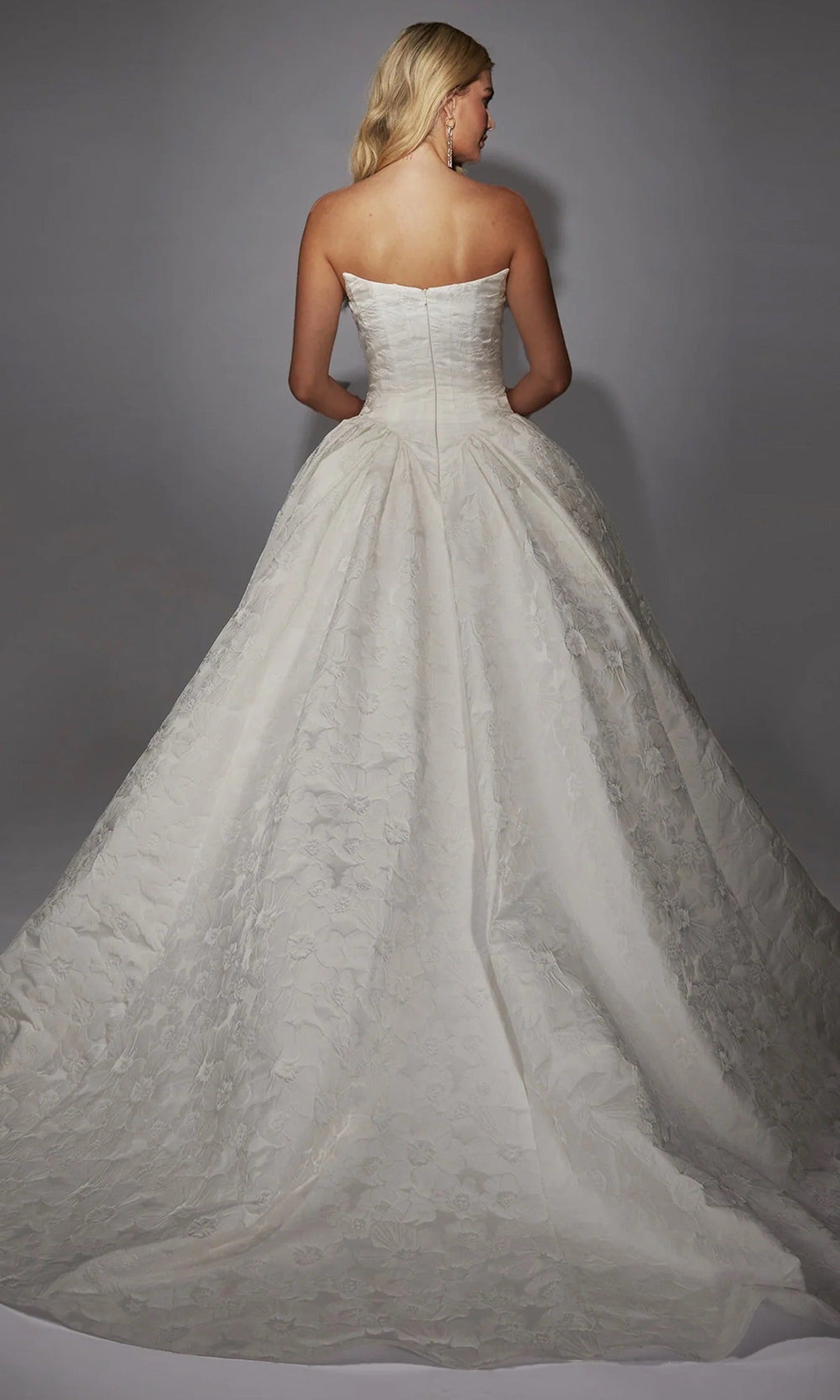 Alyce Paris 7164 - Floral Jacquard Ball Gown with Corset Bodice