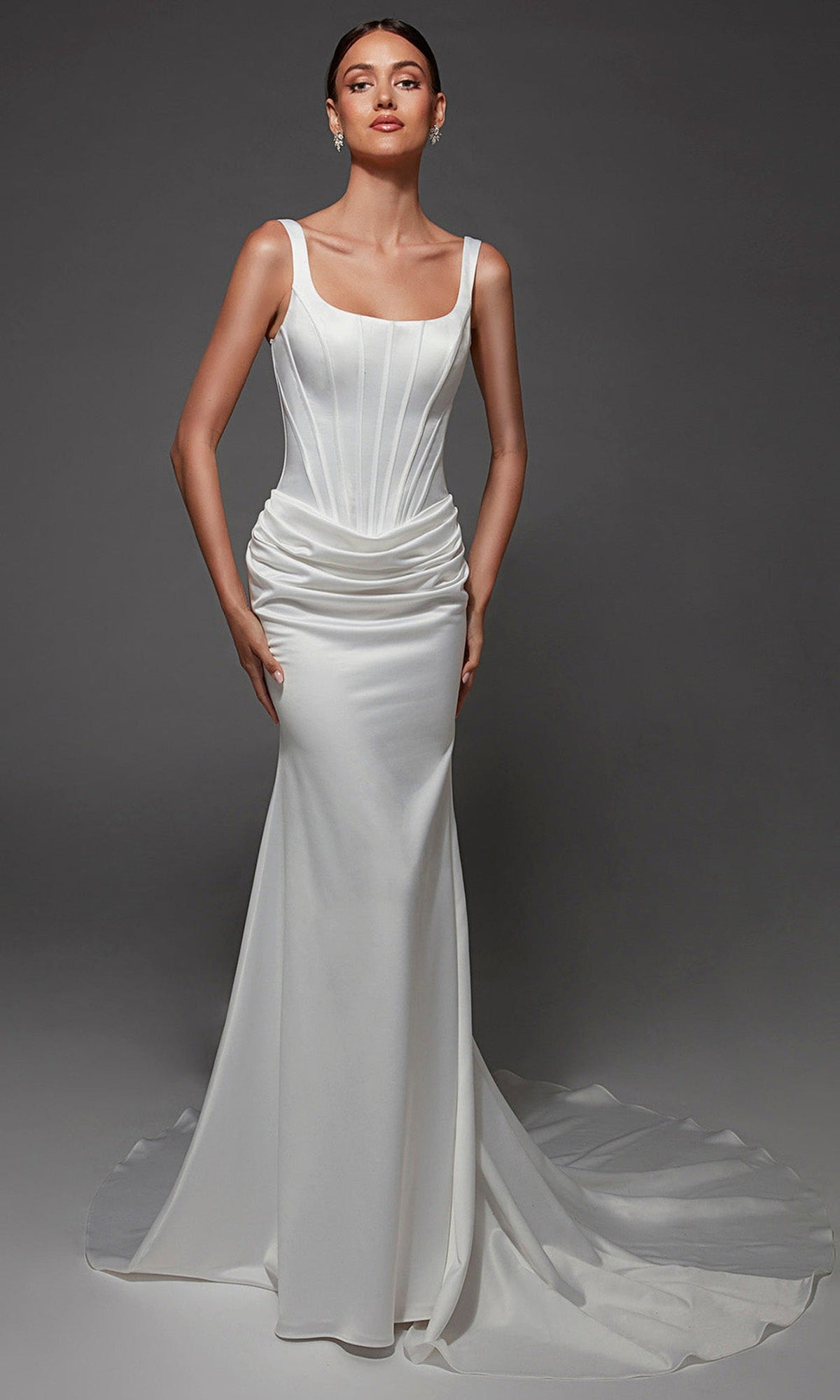 Alyce Paris 7171 - Scoop Neck Bridal Sheath Gown