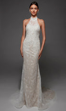 Alyce Paris 7173 - Allover Lace High Halter Bridal Gown