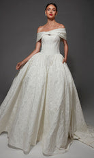 Alyce Paris 7174 - Scoop Neckline Floral Jacquard Wedding Gown