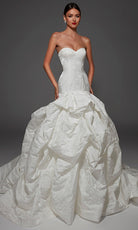 Alyce Paris 7185 - Floral Jacquard Draped Mermaid Gown