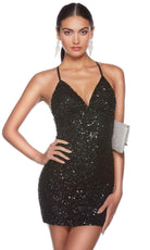 Alyce Paris 84000 - Sequin Sheath Cocktail Dress - back view