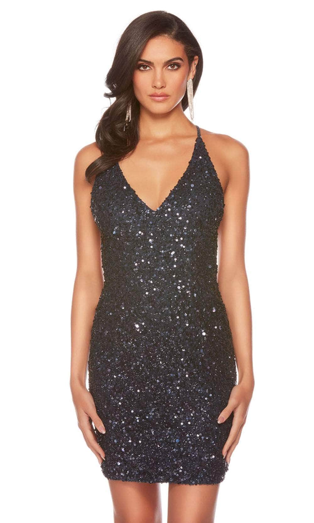 Alyce Paris 84001 - Sequin Ornate Cocktail Dress - view 8