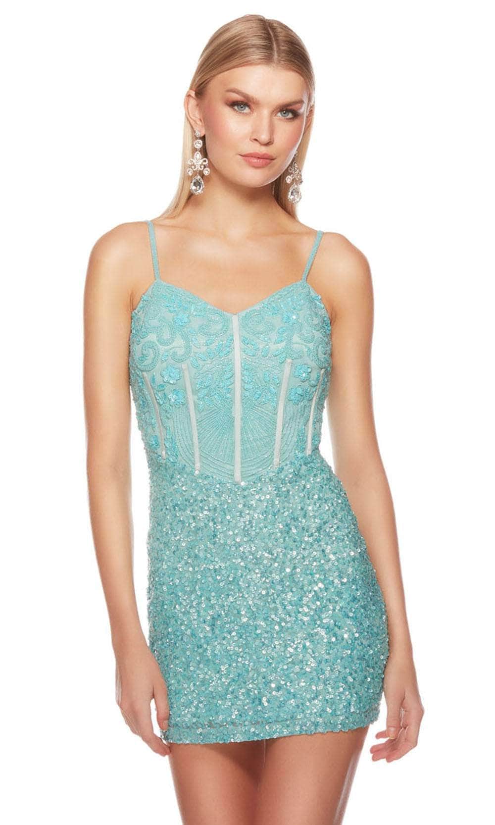 Alyce Paris 84008 - Sleeveless Beaded Embellished Cocktail Dress - back view