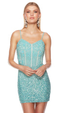 Alyce Paris 84008 - Sleeveless Beaded Embellished Cocktail Dress - detail view