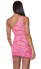 Alyce Paris 84011 - Sequined One-Sleeve Cocktail Dress - view 6