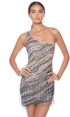 Alyce Paris 84011 - Sequined One-Sleeve Cocktail Dress