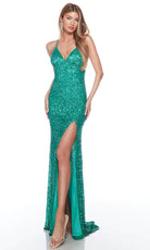 Alyce Paris 88002 - Sequin Sheath Prom Dress with Slit - designer pageant gown at Silhouette Dresses
