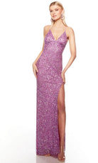 Alyce Paris 88002 - Sequin Sheath Prom Dress with Slit - view 5
