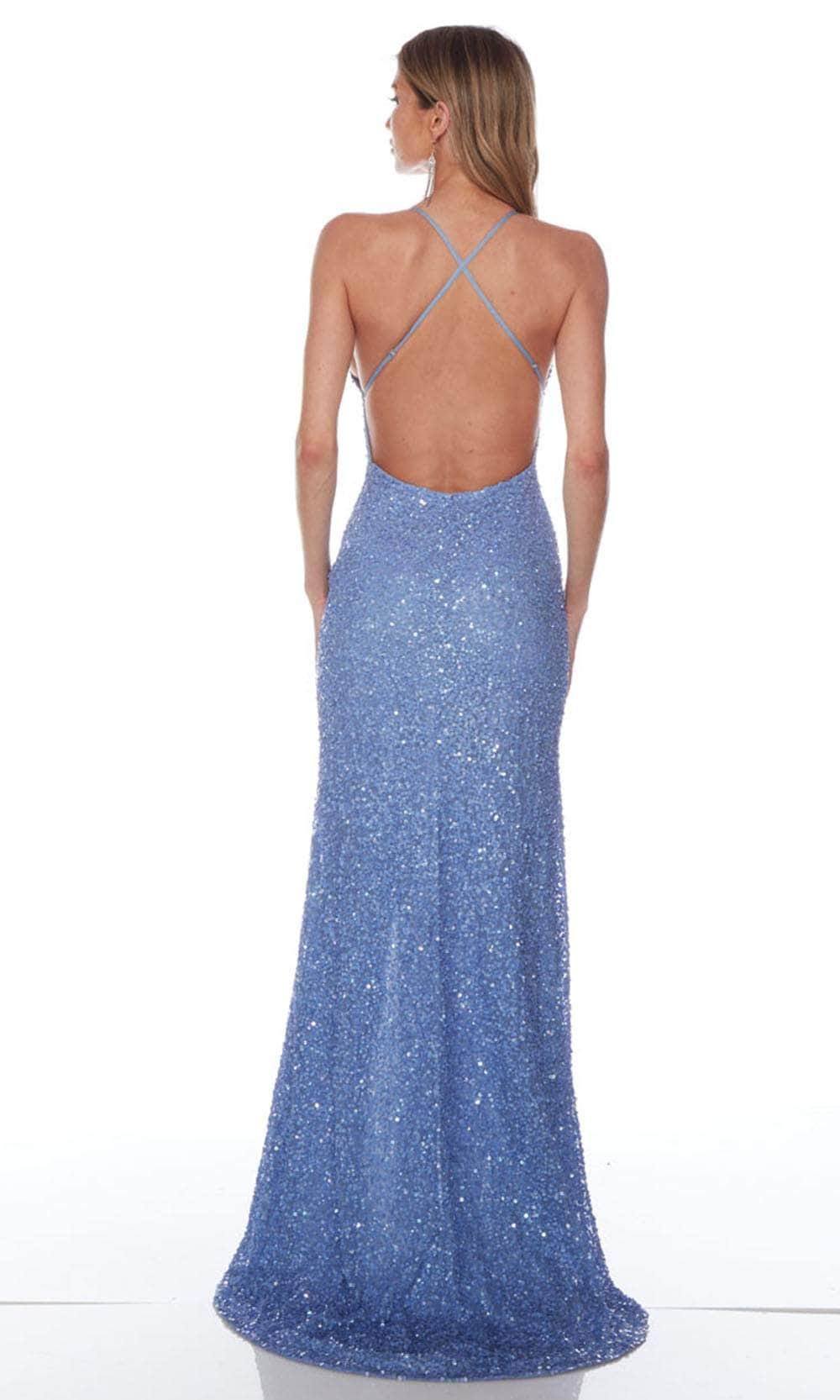 Alyce Paris 88002 - Sequin Sheath Prom Dress with Slit - view 9