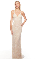 Alyce Paris 88007 - Pattern Sheath Prom Dress - back view