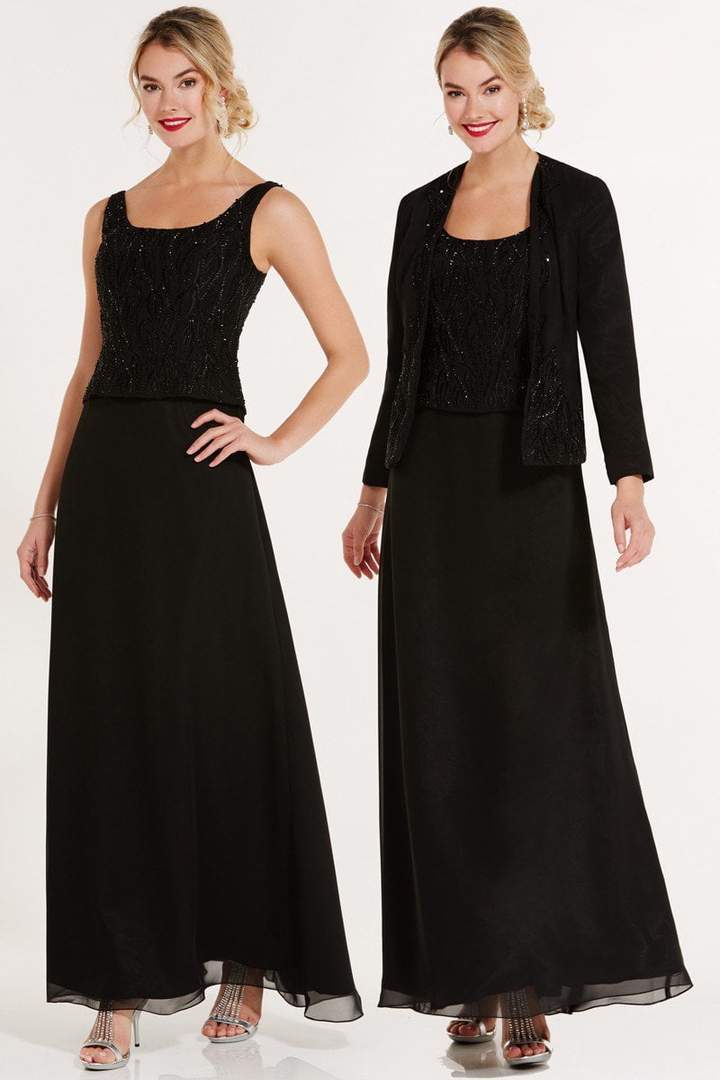 Alyce Paris - Beaded Chiffon Sheath Dress 29953 - view 4