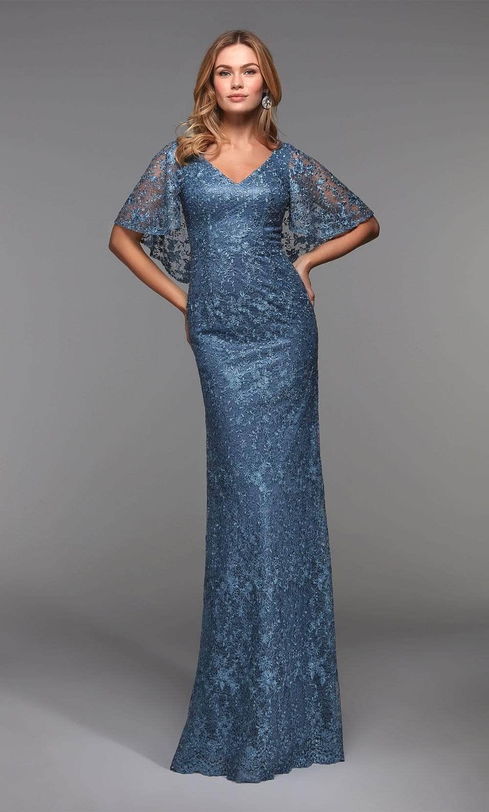 Alyce Paris - Flutter Sleeve Evening Dress 27506 - designer mother of the bride dress at Silhouette Dresses