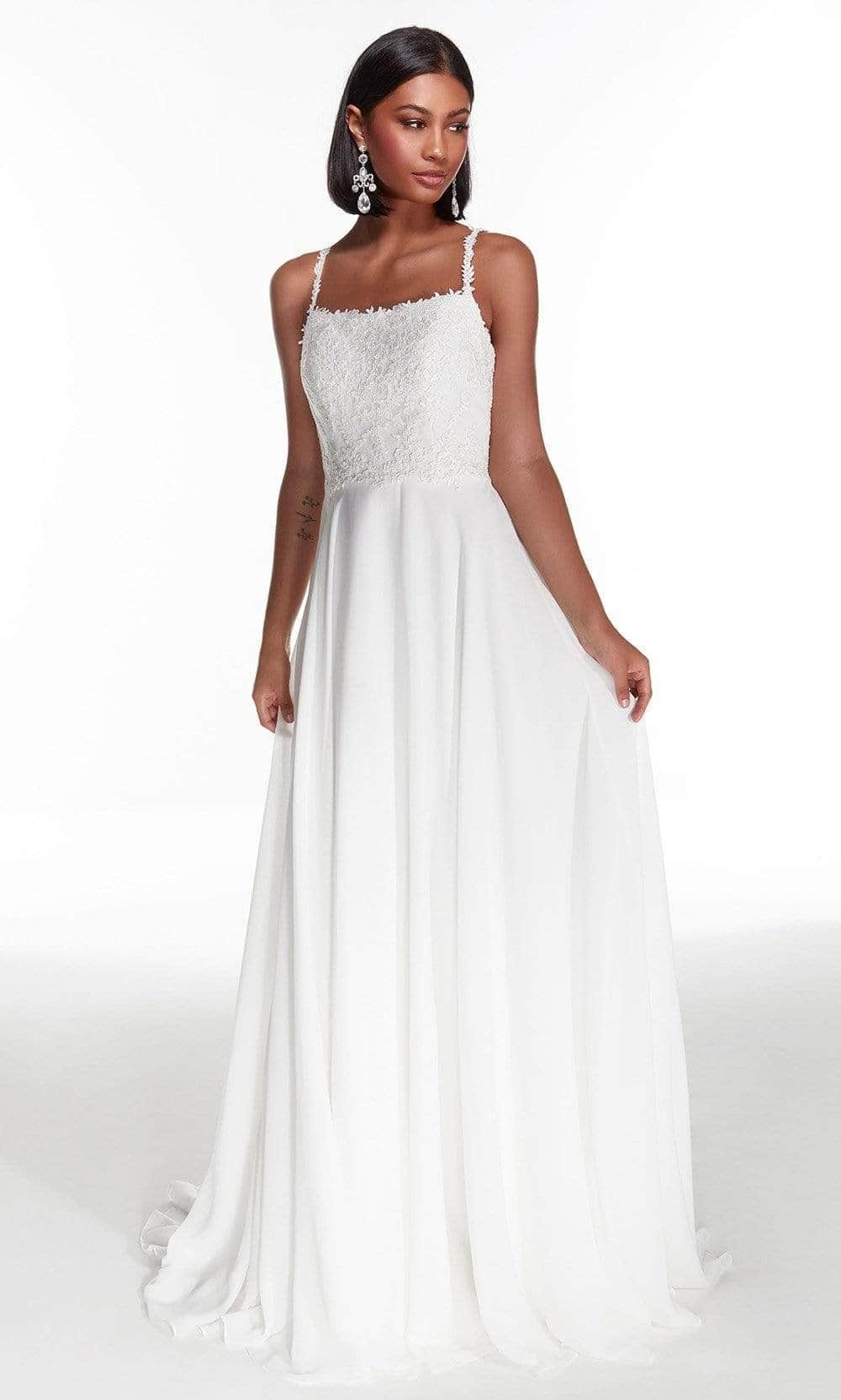 Alyce Paris - Laced Straight-Across Bridal Gown 7018 - designer wedding dress at Silhouette Dresses
