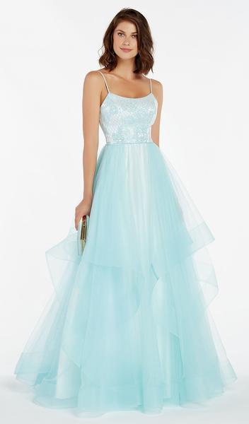 Alyce Paris - Sleeveless Scoop Neck Jacquard Ballgown 60359 - designer formal gown at Silhouette Dresses