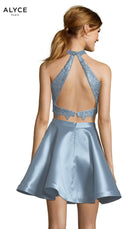 Alyce Paris Two Piece Halter Lace Mikado Cocktail Dress 3735 - view 7