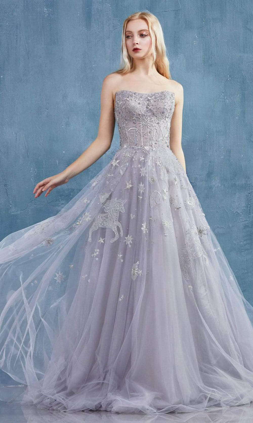 Andrea and Leo - A0890 Scoop Neck Dreamy Designed Simple Prom Dress - view 5