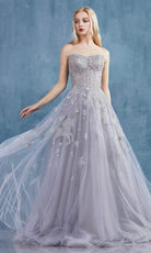 Andrea and Leo - A0890 Scoop Neck Dreamy Designed Simple Prom Dress - view 5