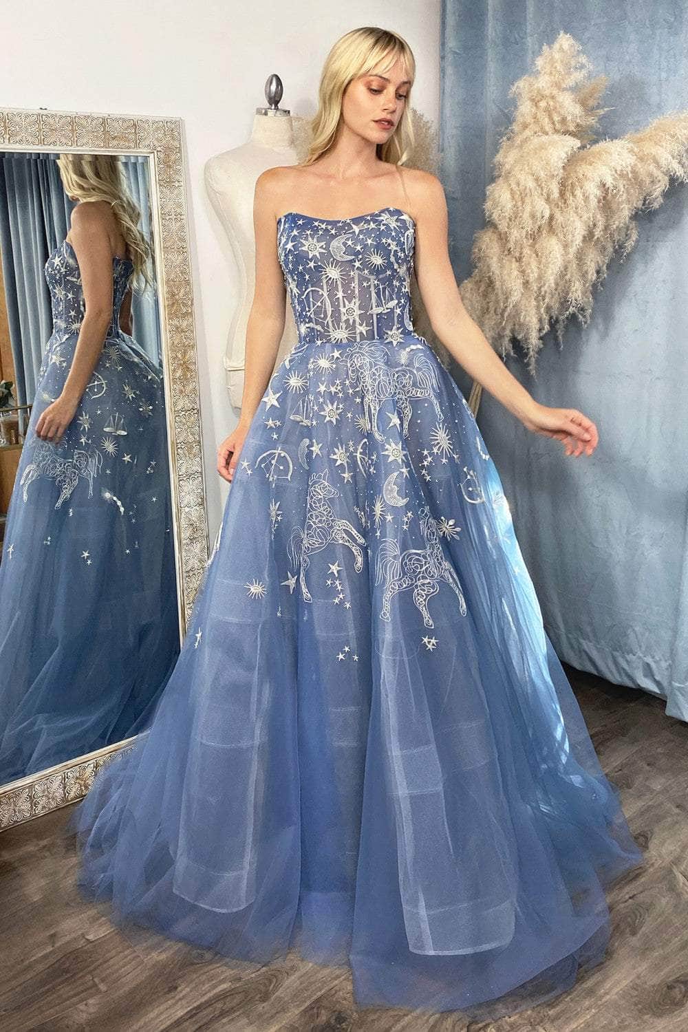 Andrea and Leo - A0890 Scoop Neck Dreamy Designed Simple Prom Dress - designer ball gown at Silhouette Dresses