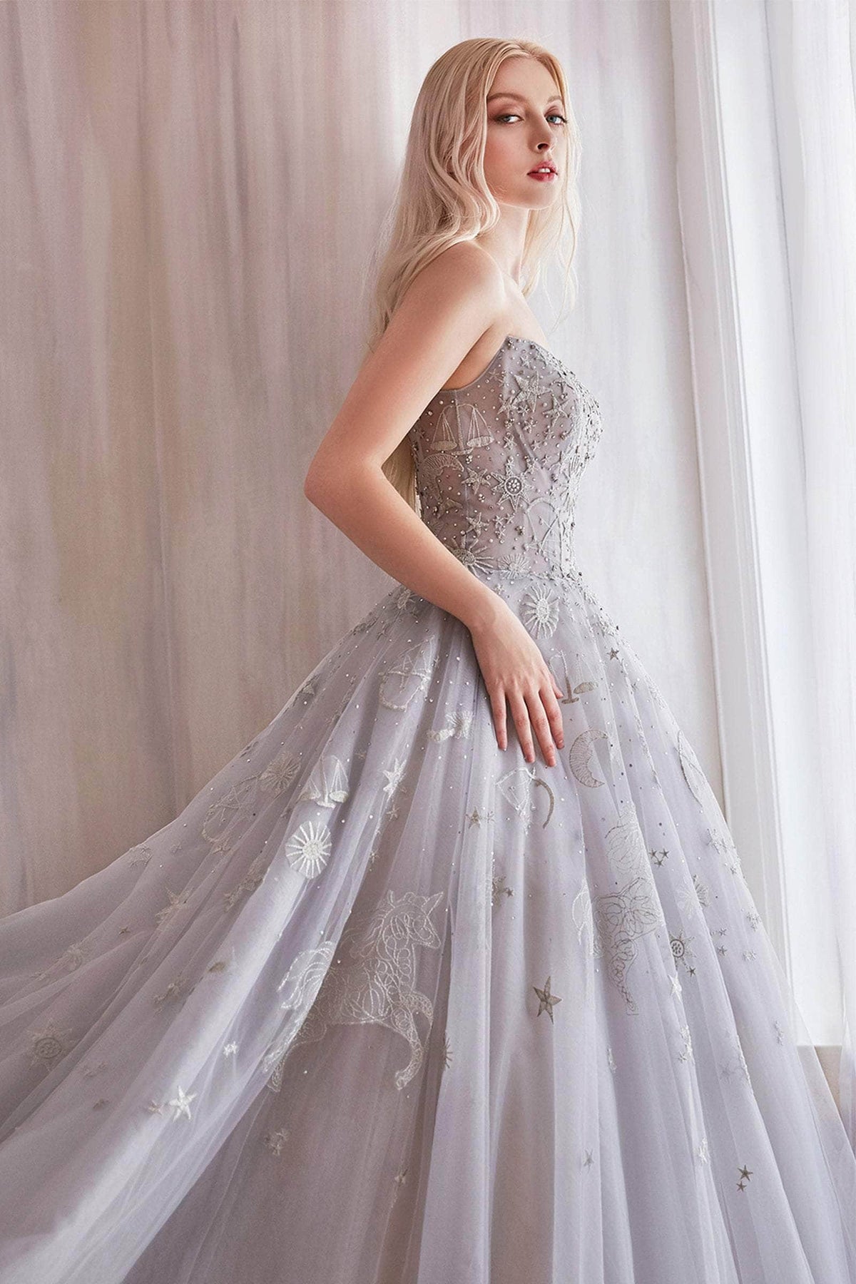 Andrea and Leo - A0890 Scoop Neck Dreamy Designed Simple Prom Dress - view 7