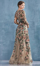 Andrea and Leo - A0926 Floral Sequined A-Line Gown - back view