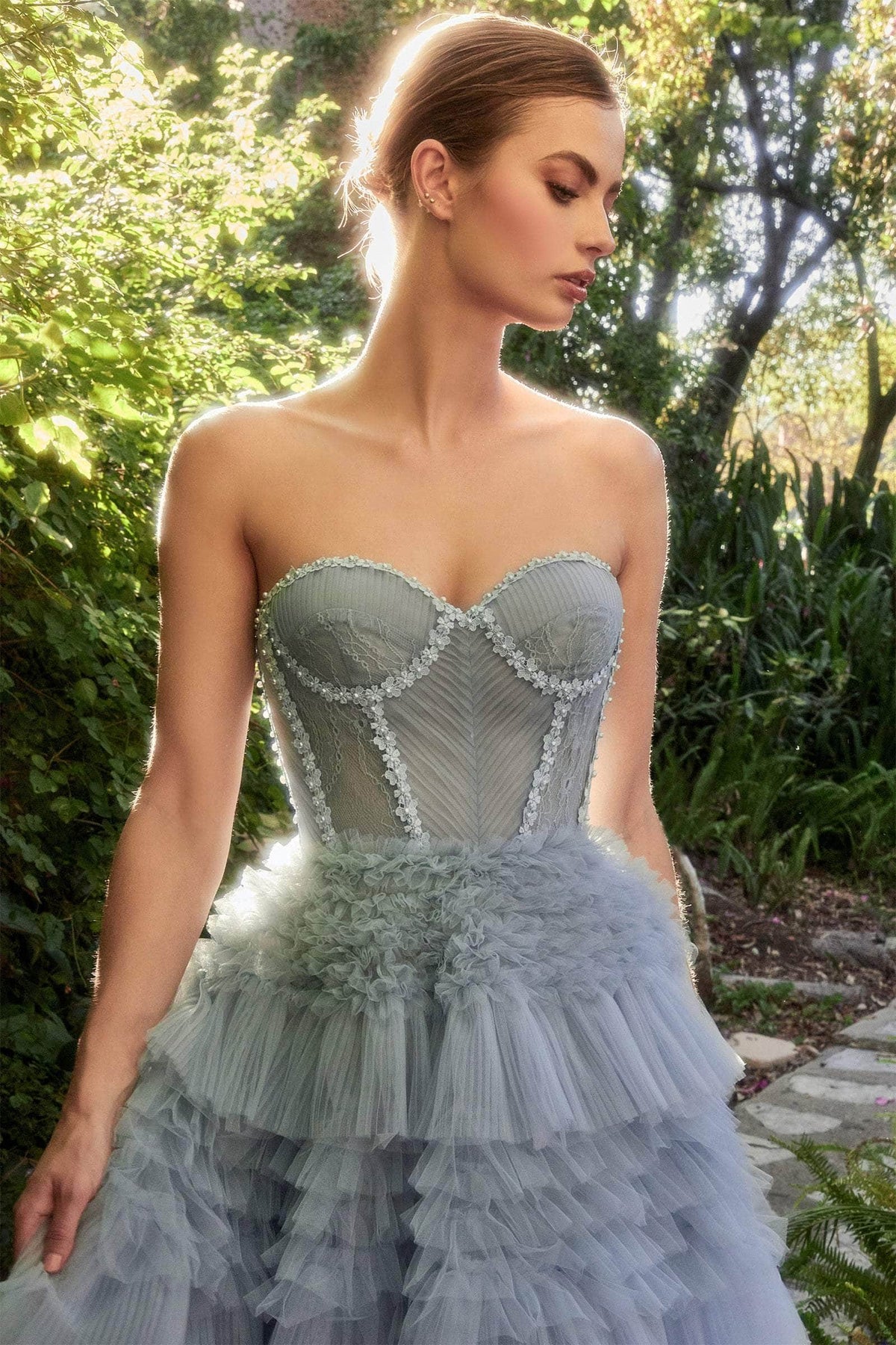Andrea and Leo - A1017 Strapless Pleat And Tiered Ballgown - view 11