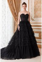 Andrea and Leo - A1017 Strapless Pleat And Tiered Ballgown - view 4
