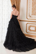 Andrea and Leo - A1017 Strapless Pleat And Tiered Ballgown - detail view