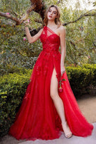 Andrea and Leo A1053 - Applique Plus Size Prom Dress with Slit - Silhouette Dresses