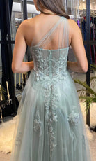 Andrea and Leo A1053 - Applique Plus Size Prom Dress with Slit - view 10