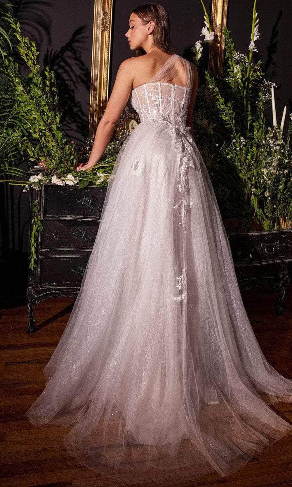Andrea and Leo A1053W - One Shoulder Corset Bridal Gown - back view