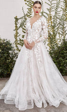 Andrea and Leo A1067WC - Applique Long Sleeve Bridal Gown - designer wedding dress at Silhouette Dresses