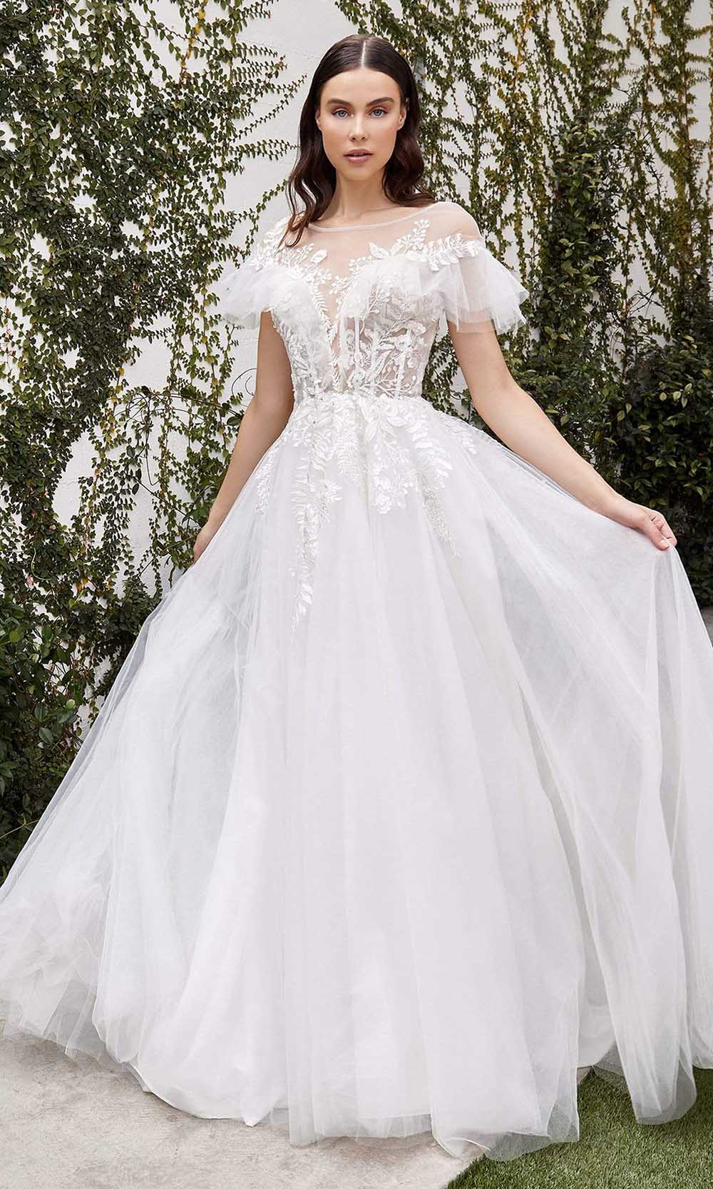 Andrea and Leo - A1070W Ruffle Ornate Corset Bridal Gown - Silhouette Dresses