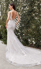 Andrea and Leo - A1072W Lace Applique Mermaid Bridal Gown - back view